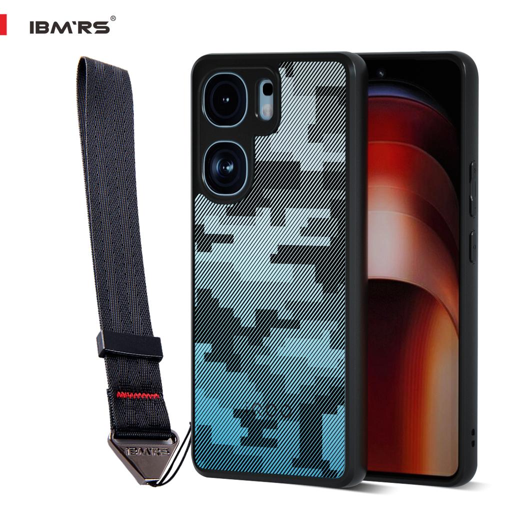 (Comes with wrist strap)IBMRS for vivo iQOO Neo9S Pro+ Case,Camo Frosted transparent Shockproof Protection Case