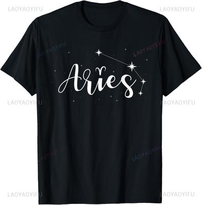 Aries Zodiac Sign Horoscope Astrology Symbol Tshirt Streetwear Clothing Custom Printed Graphic T Shirts T Shirt For Unisex