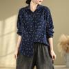Spring Floral Long Sleeved Shirt for Women Loose Slimming Retro Artistic Shirt Blouses & Shirts