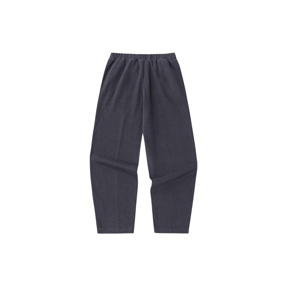 Anta Training Series Solid Color Mid Waist Straight Leg Fleece Casual Pants Women pants Earth-Gray 962347307-4