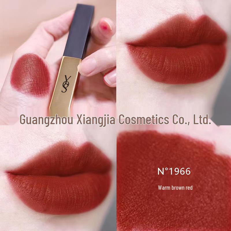 YS Luo Jiakou Gold & Little Black Bar Lipstick Set (1966 21, 314, 302) - Genuine YSL Cosmetics for Women