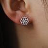 Teamer Flower Of Life Stud Earring For Women Fashion Geometric Hollow Gold Color Stainless Steel Jewelry 2026 Mini Birthday Gift