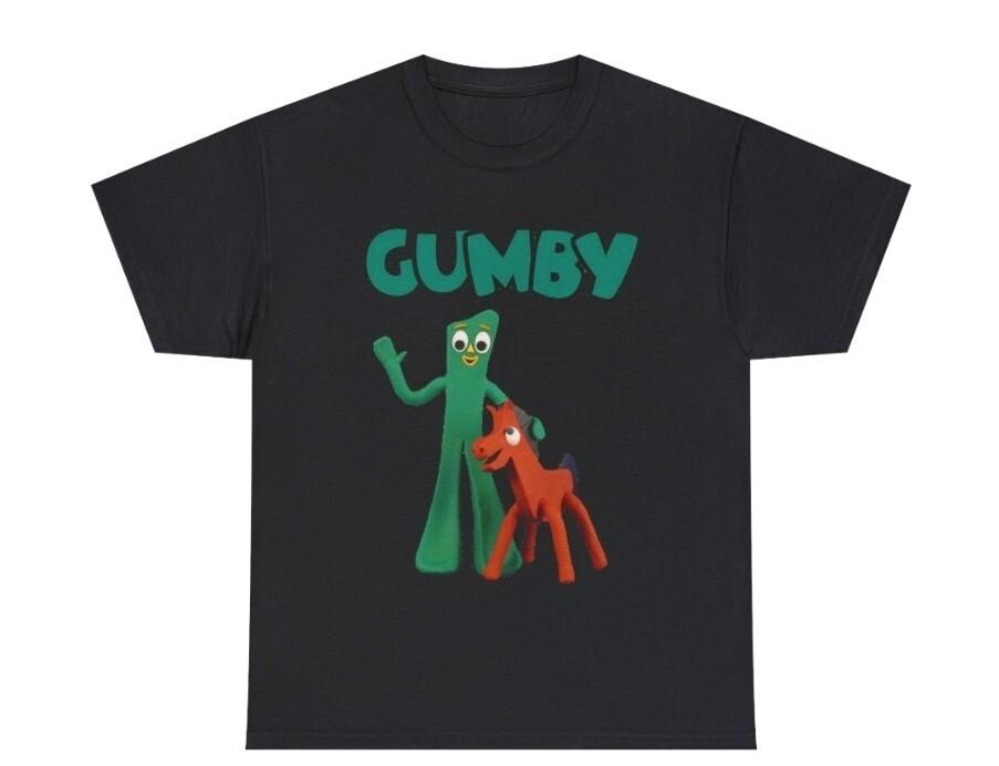 Gumby Black Unisex T Shirt NEW Retro Style 80s TV Cartoon Funny shirt Nostalgia Unisex T-Shirt XXXL