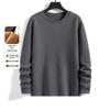 Men's Fleece-lined Double-sided German Velvet Warm Round Neck Long Sleeve Base Layer - Versatile Solid Color Innerwear for Autumn/Winter 2025.