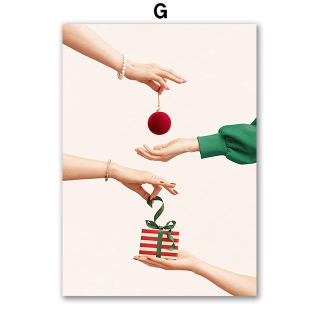 Christmas Tree Girl Santa Claus Car Gift Party Wall Art Canvas Painting Nordic Posters Prints Picture For Living Room Home Decor