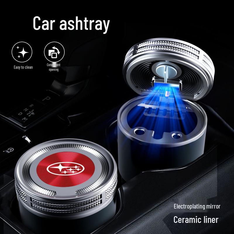 LED Car Ashtray for Subaru XV, Forester, Leone, Outback, WRX, Levorg, and BRZ