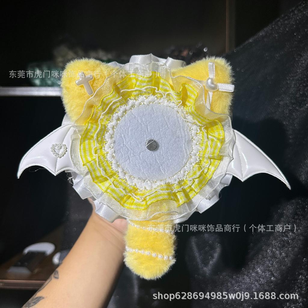 ins lace bar long tail cute Gu Mei original pain bag handmade brooch badge holder decoration