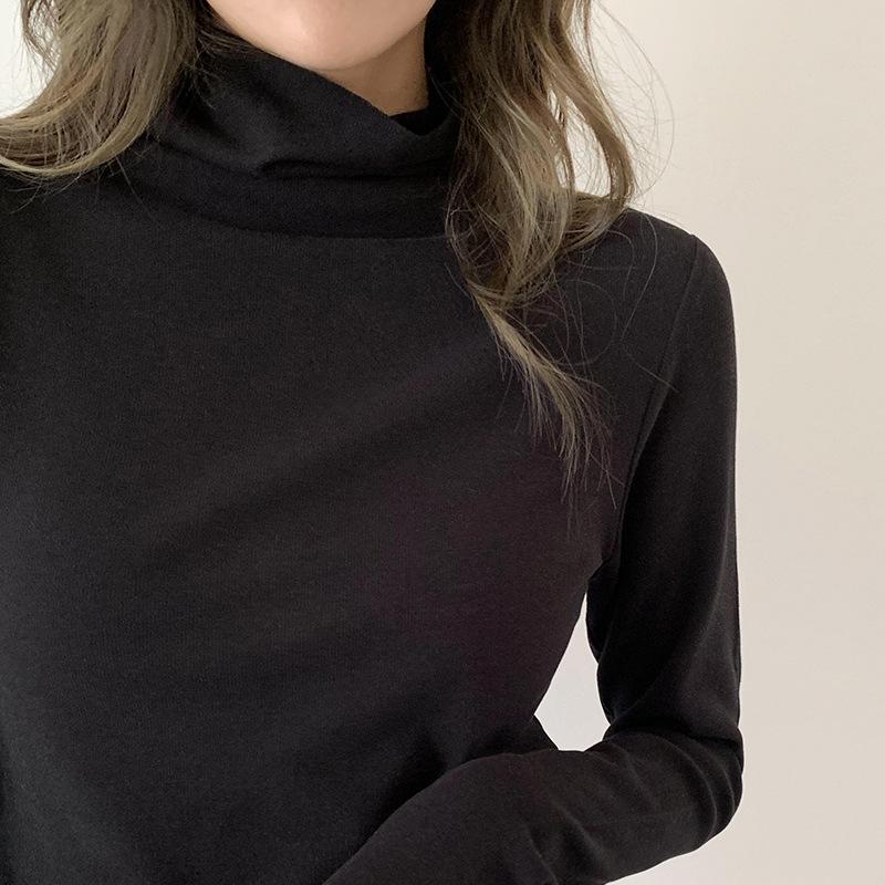 

Женская рубашка из немецкого бархата с воротником-получерепахой, универсальная, на осень и зиму, с длинными рукавами, облегающий белый бархатный топ из белого бархата 2XL