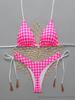 2026 Sexy Plaid Print Two-Piece Bikini Set