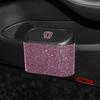 Shimmering Rhinestone Car Seat Back Trash Basket Hanging Mini Desktop Trash Can  Office