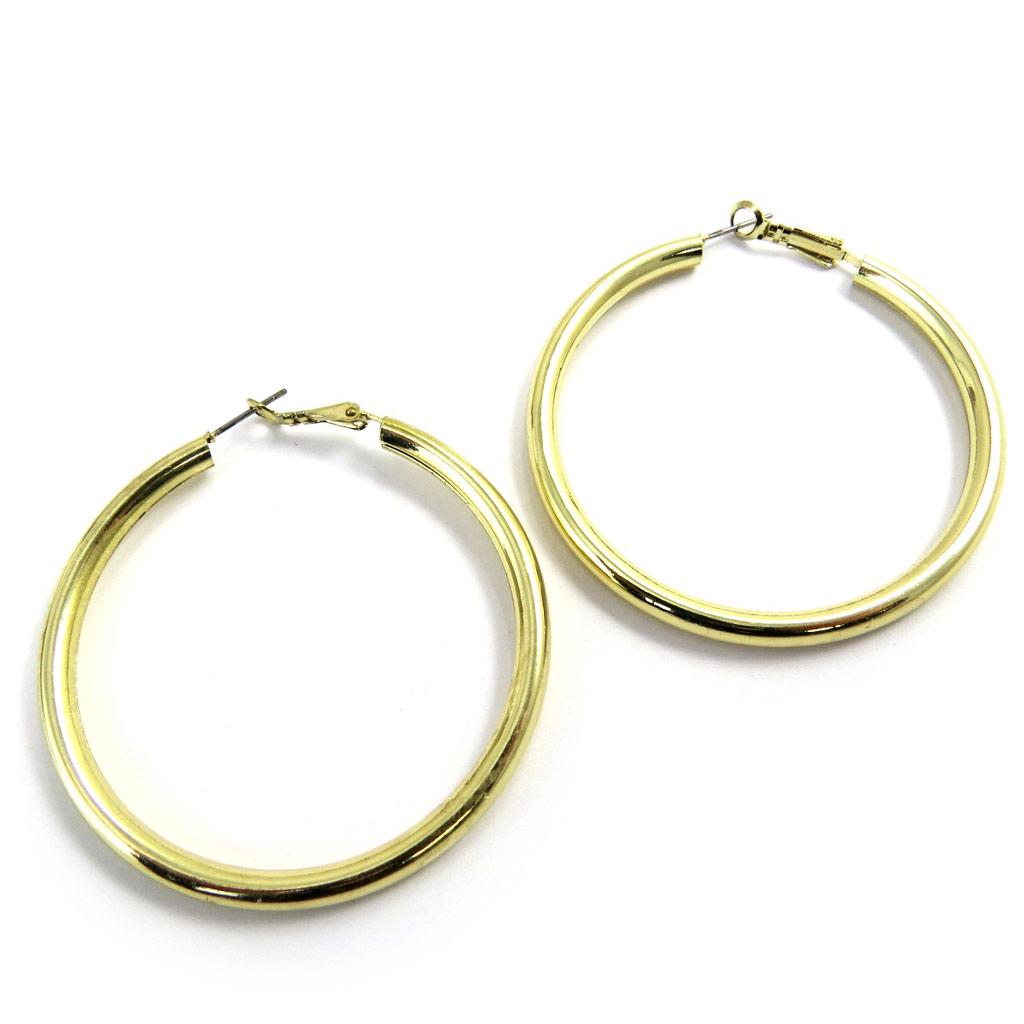 Les Trésors De Lily [L9573] - Zlaté kruhové náušnice 'Choregraphie' Ø 60 mm