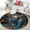 Deer Round Area Rug,Carpet Rug for Living Room Bedroom Sofa Playroom Decor,Non-slip Floor Mat