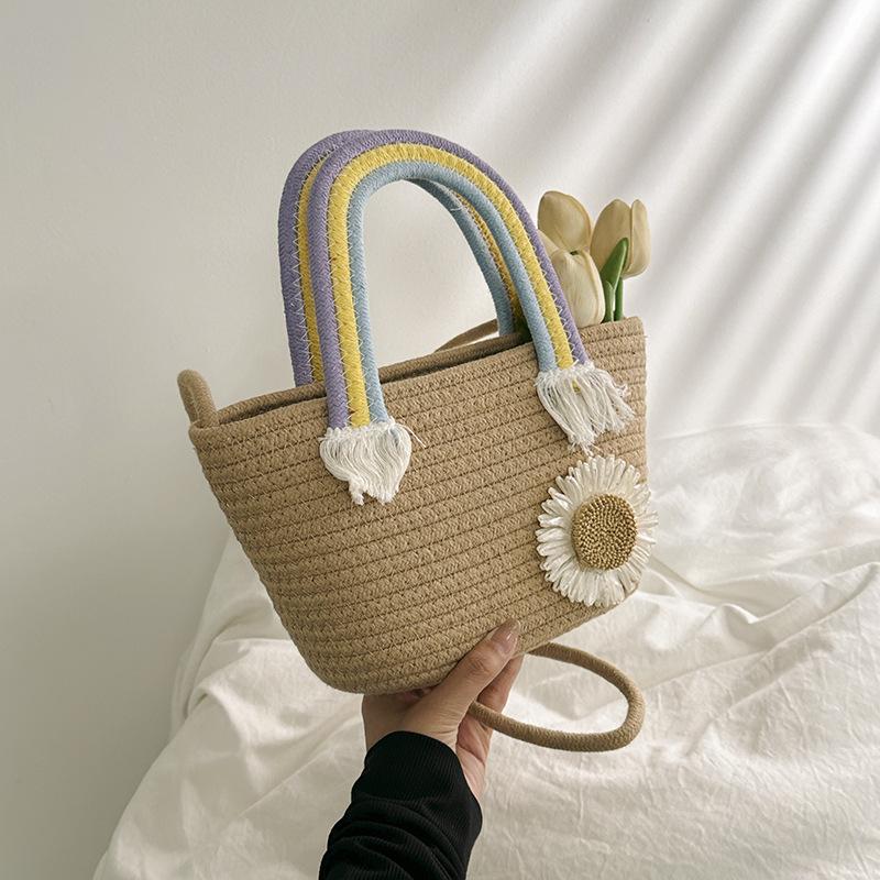 

Популярная в этом году модная корейская версия большой вместительной плетеной сумки 2024 года, новинка лета, сумка-ведро через плечо хаки