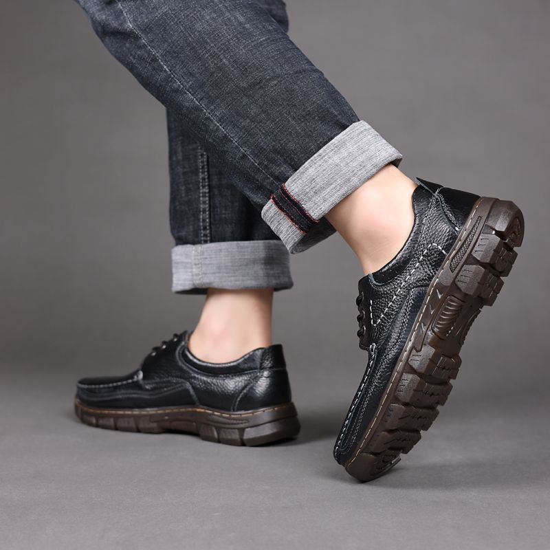 Fashion Plain Outdoor Height Increasing Men's Leather Shoes Non Slip Summer Sale In Promotion Classic Original Elegant Male Casual Shoe