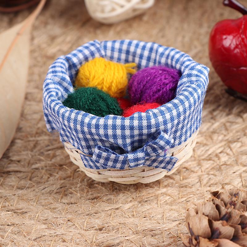 1:12 Mini Simulation Artificial Fruits Vegetables Doll House Furniture Decor Bamboo Basket Miniature Accessory For Children Kids