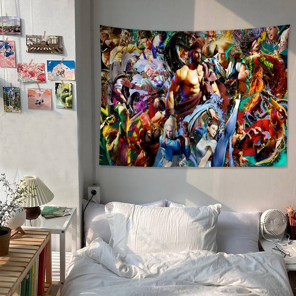 Street Fighter Game Gamer Anime Tapestry Art Science Fiction Room Home Decor Wall Art Decor