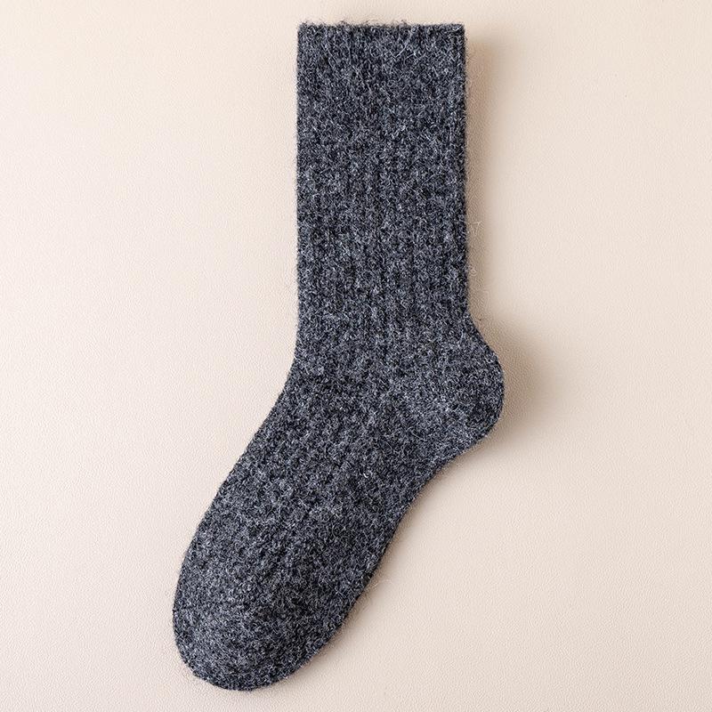 Women's Wool Cashmere Mid-Calf Socks, Thickened & Warm for Autumn/Winter, Non-Bulky, Ideal for Postpartum Care.