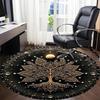 1pc Golden Mandala Life Tree Office Round Area Rug,  Mat Suitable For Office, Under Office Chairs Bedroom Living Room Home Decor, Room Deco
