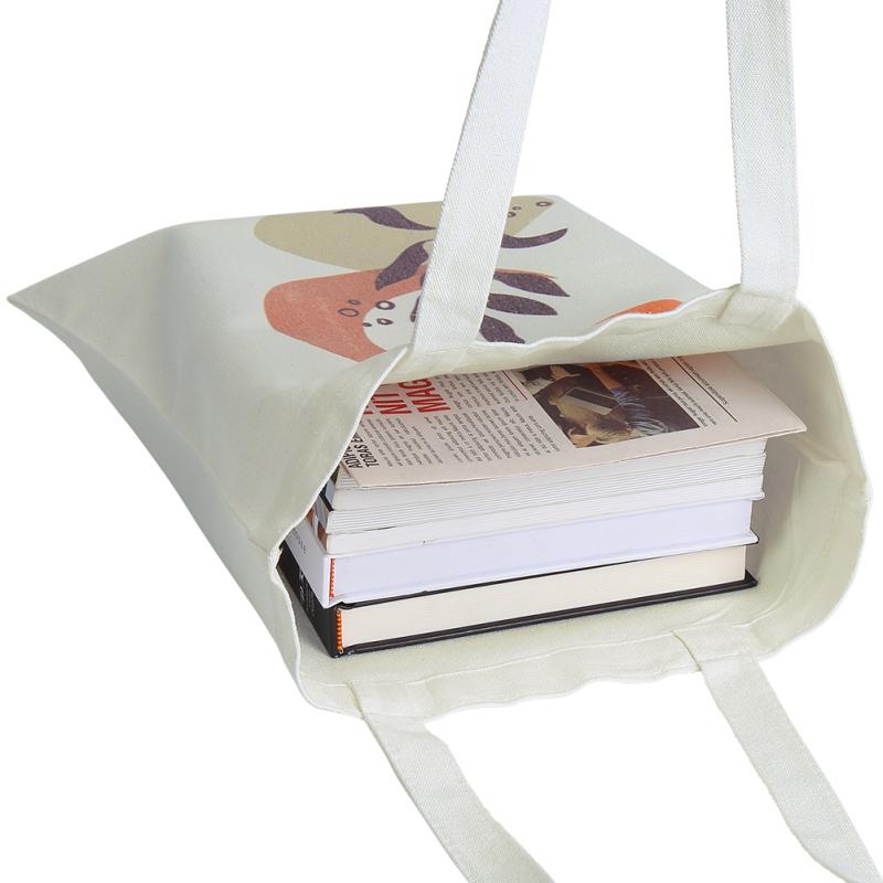 2pcs Cotton Canvas Bags Boho Floral Shoulder Bags Grocery Shopping Bag Reusable Tote Bag