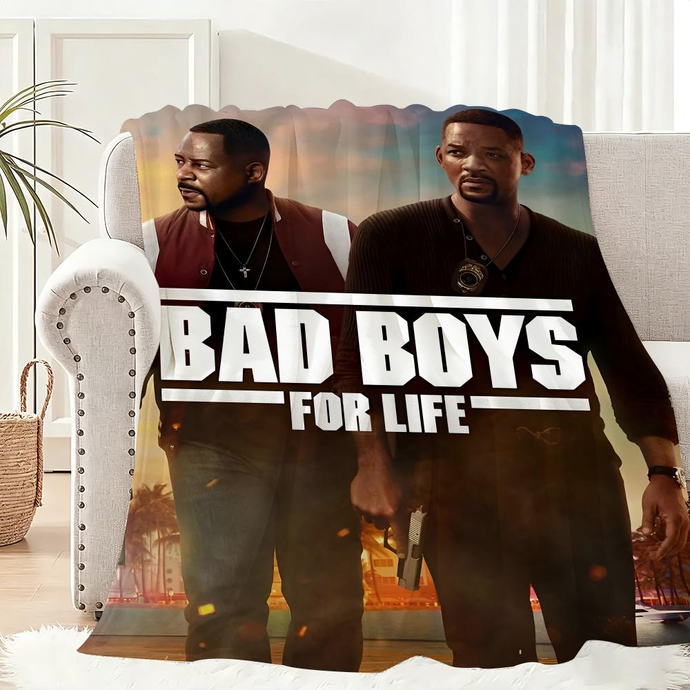 bad boys Movie Throw Lightweight 240g Flannel Blanket Soft Skin-friendly for Summer Cooling 75x90cm
