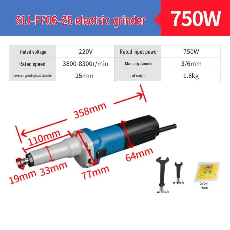 Electric Handheld Small Straight Grinder for Jade Carving and Polishing