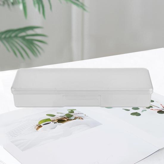 2Pcs Tool Storage Box Large Capacity Buckle Closure Smooth Surface Nail Tool Storage Box Stationery Container Household Supplies