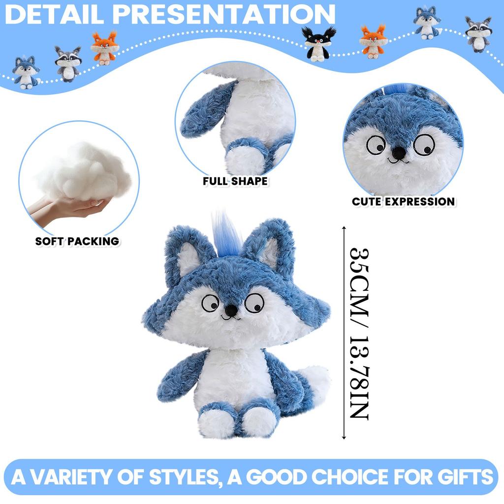 Raccoon Doll  Plush Toy Crazy Funny Doll Rag Doll Girl Sleeping Pillow Gift