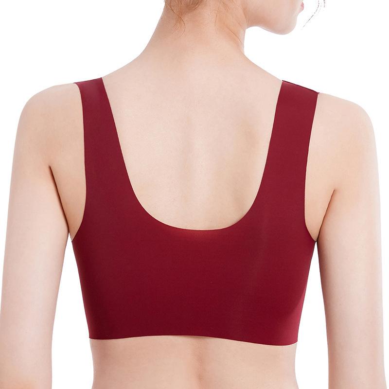 Wind Women's Lace Bra Large Size Underwear Vest Type Front Buckle Thin Cup No Steel Ring Bra