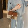 Straw Beach Bag For Women  Summer New Luxury Designer Handbags Hit Color Tassels Shoulder Crossbody Box Bag