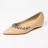24P1 Flat Shoes Women's New Nude Fashion Versatile Pointed Rhinestones Are Not Tired of Feet Temperament Single Shoes