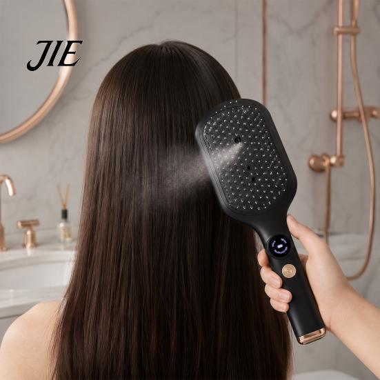 Electric Spray Hair Brush Massage Brush, USB Rechargeable Misting Air Cushion Comb Anti-Frizz Detangler Steam for Dry Damaged Tangle-free