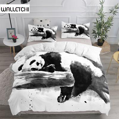Ink Splash Giant Panda Duvet Cover Set King Queen Double Full Twin Single Size Bed Linen Set
