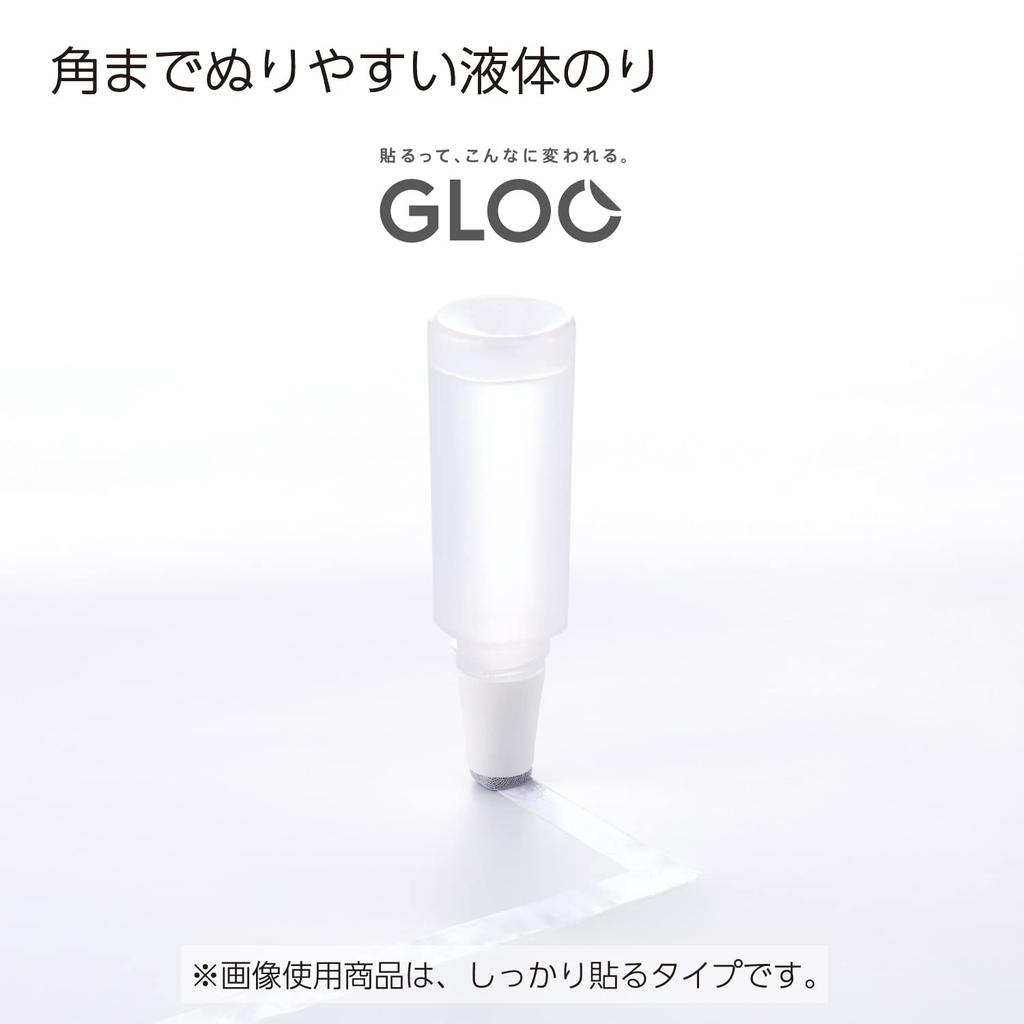 KOKUYO GLOO Liquid Glue Main Unit 1 and 2 Replacement Bottles Wrinkle-Free Clean Finish