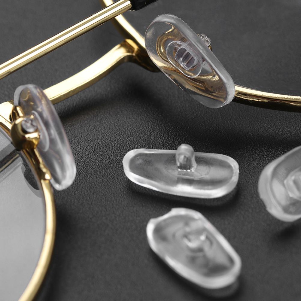 Eyeglass Repair Kit Soft Silicone Air Chamber Nose Pads Glasses Screws Micro Screwdriver Set Silver