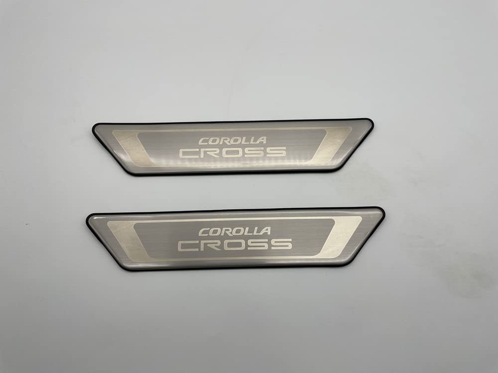 Toyota New Corolla Cross Exclusive Exterior Scuff Plate Side Step Guard Stainless Steel 4PCS [Silver Hairline] CC-MKY