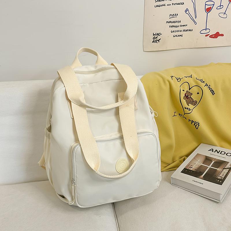 Rucsac Culoare Solidă Geantă Multifuncțională pentru Femei Geantă de Mână cu Capacitate Mare pentru Studenți Geantă de Umăr