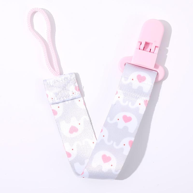 Baby Pacifier Clip Cartoon Print Anti-Lost Chain Dummy Clip Nipple Holder Soft Nipple Soother Clip Baby Teether Toy