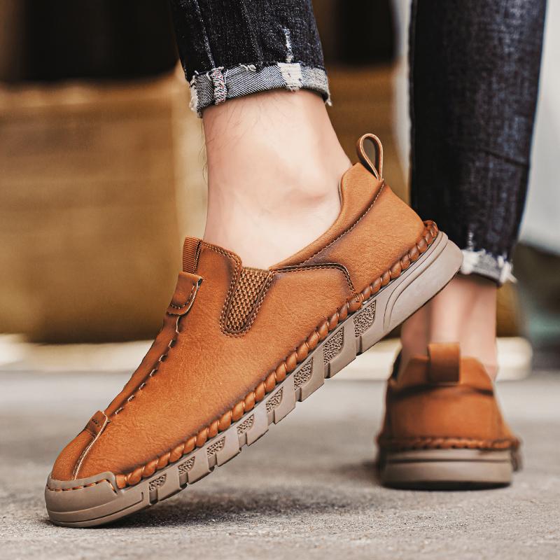 Fashion Men Breathable Casual leather Slip Shoes Comfort Slip-on Loafers Soft Penny Loafer for Men Lightweight Driving Boat Shoes men