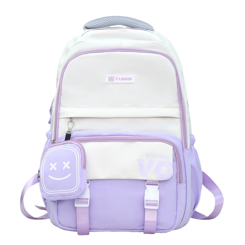 Simple schoolbag double shoulder schoolbag new large-capacity wear-resistant schoolbag to reduce the burden on junior and high school students