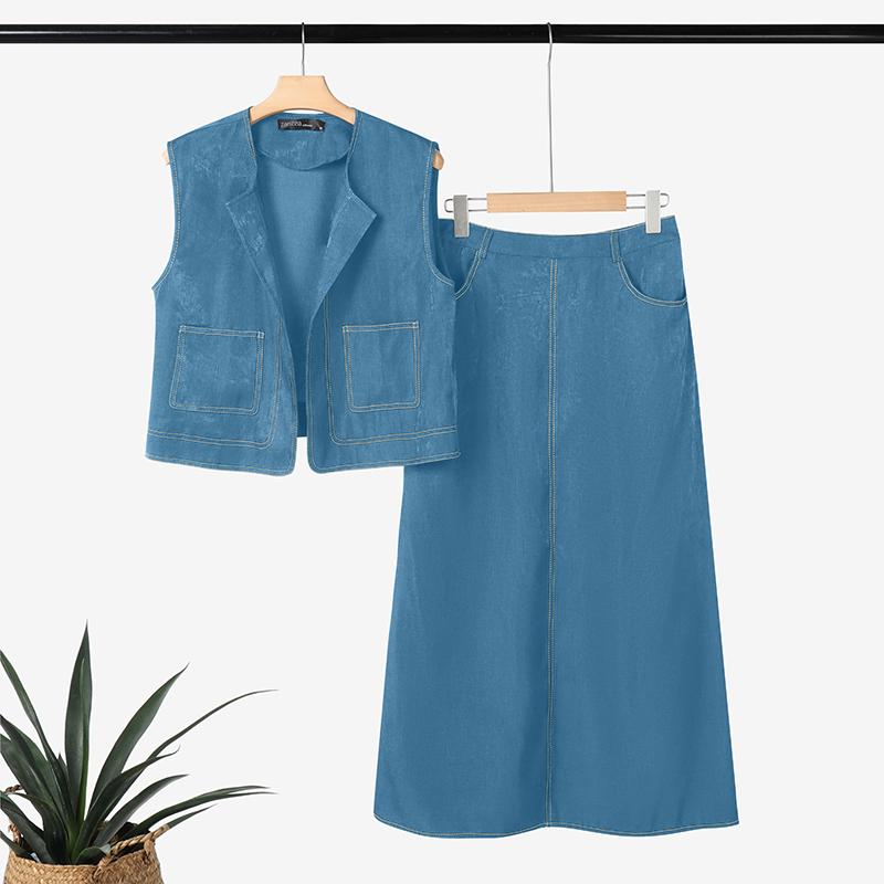 ZANZEA Damen Ärmellose Westen Tops und Hosen Lässige Zweiteiler Anzugsets