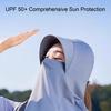 Sun Hat Ice Silk Cooling Fabric UPF50+ Full Face Neck Gaiter Sun Protection Hat Breathable Holes Thin Cycling Headgear