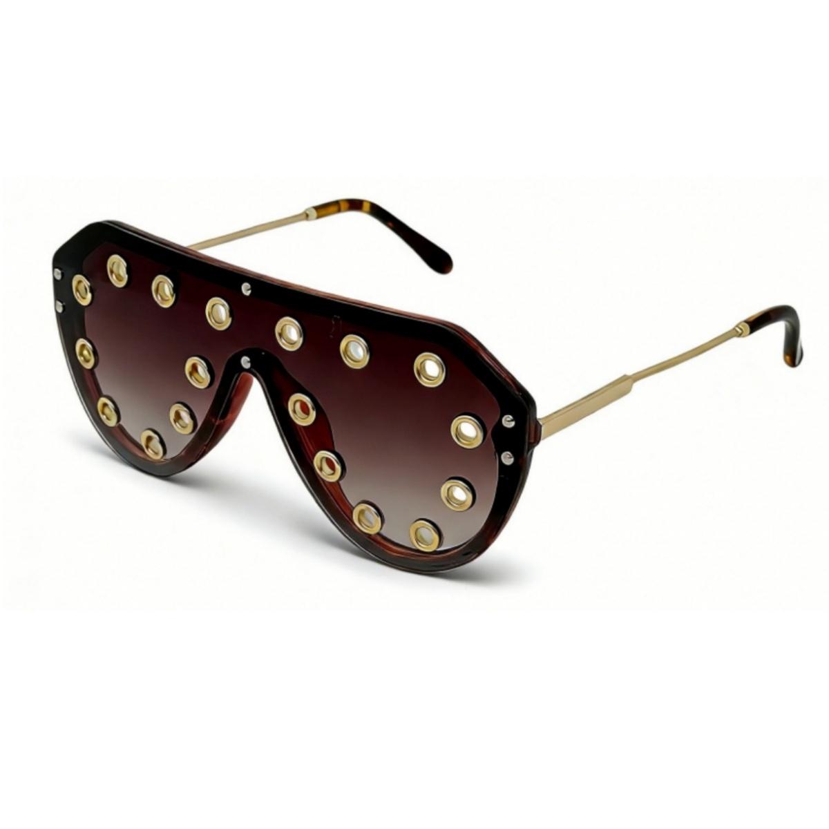 

Trendy y2k Oversized One-piece Sunglasses Women Luxury Metal Rivet Party Cool Big Frame Shades UV400 Beach Club Streetwear