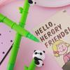 Bamboo Panda Neutral Pen for Students - Cute Panda Cartoon Design, Black, High-Quality Silicone, Prize Ballpoint Pen