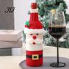 Stretchy Knit Bottle Topper Christmas Wine Cover, Holiday Knitted Champagne Bag, Snowman Santa Decorative Holders Claus Elk Sweater for New Year Party