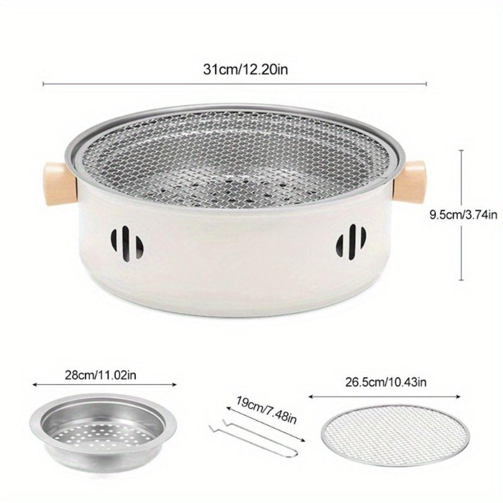 Compact Size Tabletop BBQ Grill Stainless Steel Charcoal Grill Stove  Camping BBQ