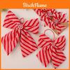 Red And White Diagonal Stripe Bow Pendant For Holiday Tree Ornaments