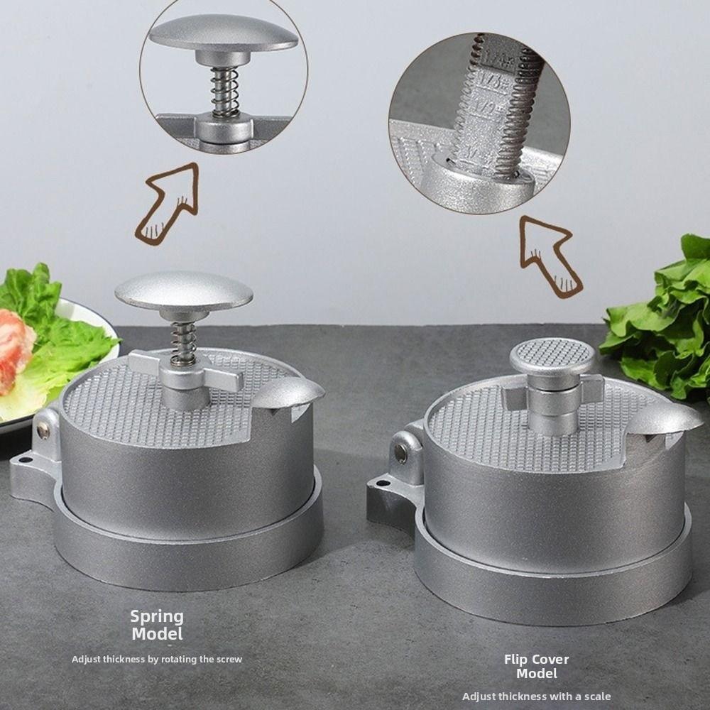 Adjustable Thickness Manual Burger Press Non-stick Surface Hand Press Burger Machine Household Use