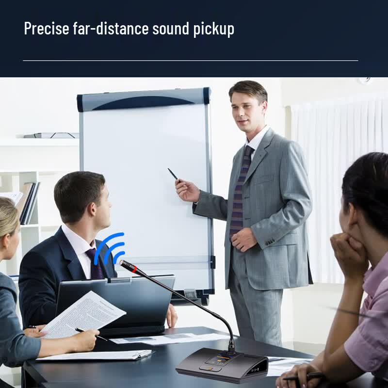 HDCON HT-880D Wireless Video Conference Delegate Microphone with 2.4-inch Display (CN version)