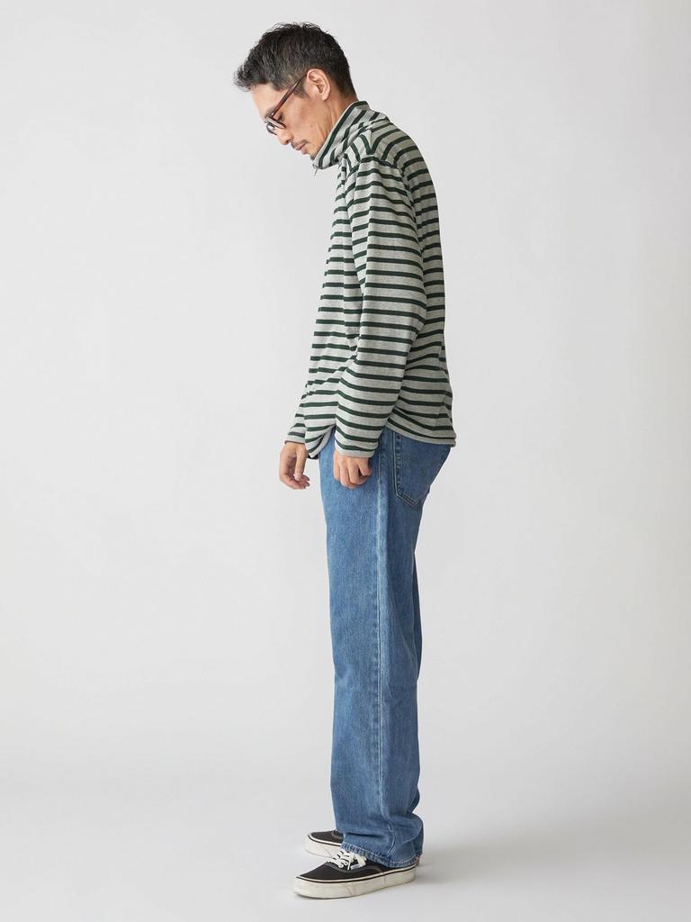 Ships Men's Reversible Striped Fleece Half-Zip Pullover Sweatshirt, Size 112040418, Charcoal Gray, Size L