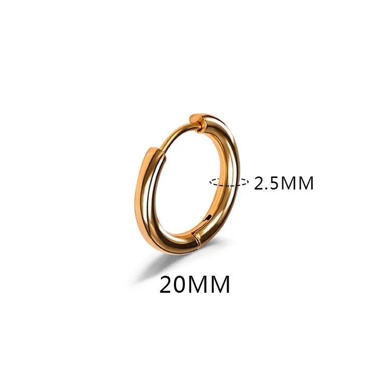 LATS 2024 New Simple Stainless Steel Small Hoop Earrings for Women Men 8mm To 20mm Round Cartilage Ear Piercing Fashion Jewelry